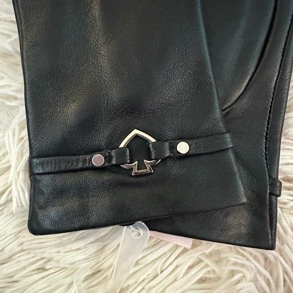 NWT Kate Spade Elegant Black Gloves with Logo Detail